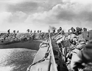 Landing Prints: Soldiers Storming a Beach