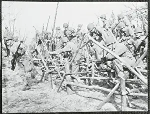Rhode Island Prints: Soldiers Struggling Through Maze