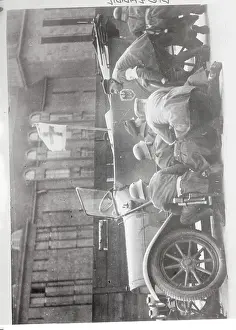 Dresden Prints: Soldiers Taking Cover Behind Car During Citizen Unrest Activities