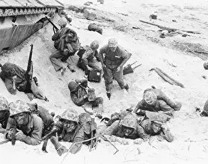 Peleliu Prints: Soldiers in Taking Cover in Shell Hole