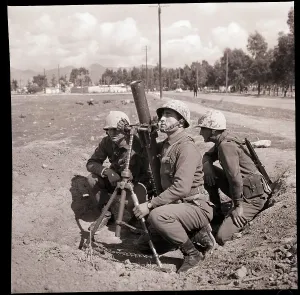 Cyprus Prints: Soldiers At Training At Their Camp