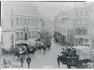 Soldiers Traveling Through Town