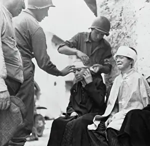 Huty32801 Prints: US Soldiers Treating Italian Civilians