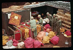 Soldiers Unloading Mailbags