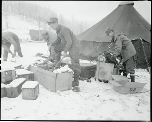 North Korea Prints: Soldiers Unpacking Gear