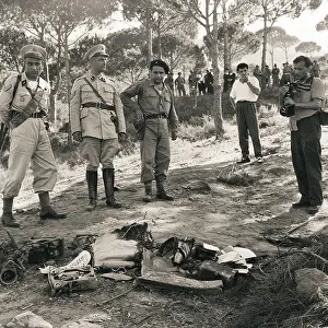 Beirut Prints: Soldiers View Wreckage of Crashed Plane