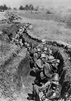 Soldiers Waiting in Ditches