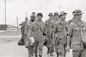 Soldiers Walking to Release Center
