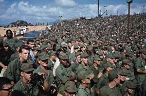 Cam Ranh Bay Prints: Soldiers Watching a Bob Hope Performance