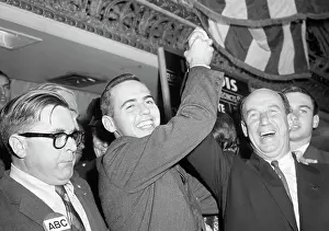 1956 Us Presidential Election Prints: Son Holding Up Adlai Stevenson's Hand