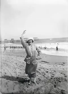 Songstress Frieda Hempel on the Beach