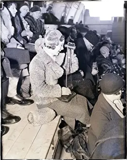 Binoculars Prints: Sonja Henie Watches Olympics with Binocular