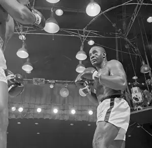 Sonny Liston With Beaten Face at Boxing Match