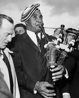 Plaid Prints: Sonny Liston Playing Bagpipes