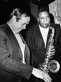 Saxophone Prints: Sonny Liston Playing Sax for Ingemar Johansson