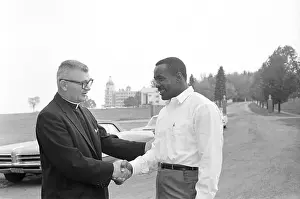 Maine Prints: Sonny Liston Shaking Hands with Priest