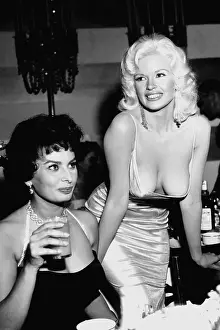 Sophia Loren And Jayne Mansfield At 20th Century Fox Party
