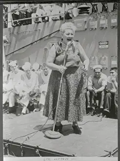 Sophie Tucker at Microphone