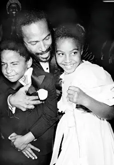 Marvin Gaye Prints: Soul Singer Hugging His Children