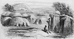 Engravings Prints: South African Village