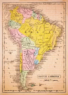 Atlantic Ocean Gallery: South America 1852 Map