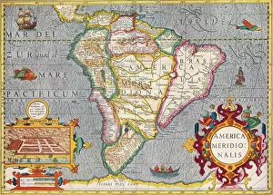1930s Prints: South America (America Meridionalis): from the Atlas of Gerardus Mercator, 1633, (1936)