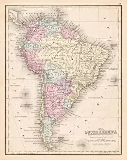 Images Dated 17th May 2017: South America map 1867