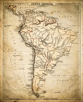 Images Dated 24th October 2018: South America map of 1869