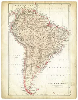 Images Dated 4th May 2017: South America map 1878