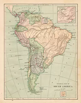 Images Dated 9th April 2018: South America map 1881