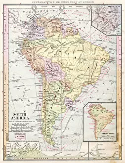 Images Dated 17th February 2017: South America map 1886