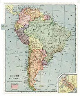 Images Dated 11th April 2018: South America map 1892