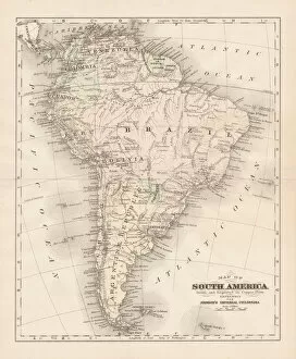 Chile Collection: South America map 1893