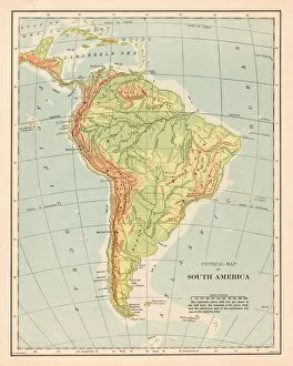 Images Dated 17th February 2017: South America map 1898