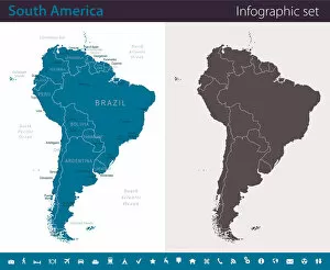 Images Dated 26th August 2017: South America Map - Infographic Set