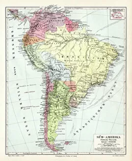 Chile Collection: South America political map 1895