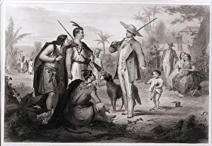 Frontiers Prints: South American Settlers Meet Natives