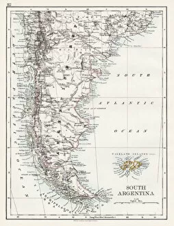 Images Dated 22nd August 2016: South Argentina map 1897