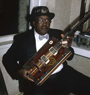 Prints of Bo Diddley poses during the South Bay Blues Awards at San Jose Civic Auditorium on November 7, 1993 in San Jose, California. (Photo by Tim Mosenfelder/Getty Images) Bo Diddley: Rhythm & Riffs Prints: South Bay Blues Awards - 1993