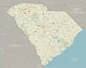 Images Dated 2nd October 2018: South Carolina Map