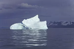 Iceberg Ice Formation Gallery: South Georgia, iceberg and coastal mountains, autumn morning