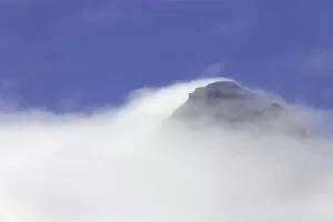 Images Dated 12th July 2006: South Georgia, mountain peak enshrouded in fog, autumn morning