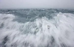 South Georgia, Trollhul, surf on autumn evening (blurred motion)
