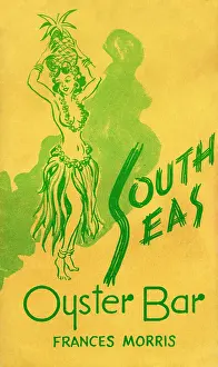 Prints of USA - 1939: A menu for South Seas Oyster Bar reads 'South Seas Oyster Bar' from 1939 in USA. (Photo by Jim Heimann Collection/Getty Images) A Visual Journey Through Jim Heimann’s Collage Illustrations—Celebrating the Art of Vintage Ephemera and Pop History: South Seas Oyster Bar