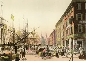 Down Prints: South Street From Maiden Lane, 1828