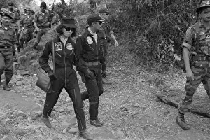 South Vietnamese Officer Walking with his wife