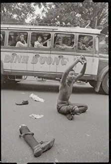 Amputee Prints: South Vietnamese Veteran Protesting near Veteran's Ministry