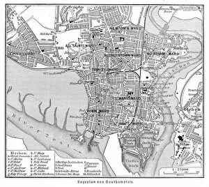 Port Collection: Southampton England map 1895