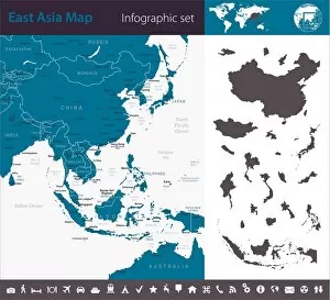 Images Dated 26th August 2017: Southeast Asia - Infographic map - illustration