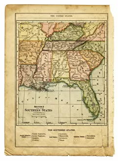 Paper Gallery: the southern states usa map